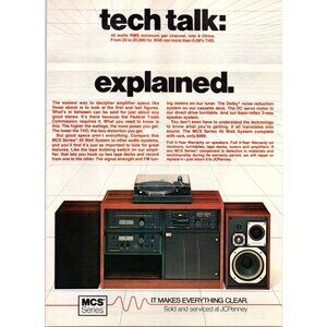 1979 MCS Series 45 Watt Home Stero System Vintage Print Ad Audiophile Wall Art